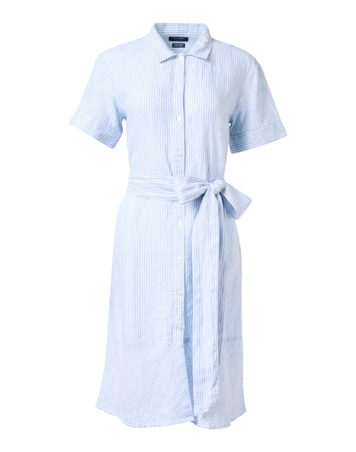 Product image - Saint James - Christina Blue and White Striped Linen Shirt Dress