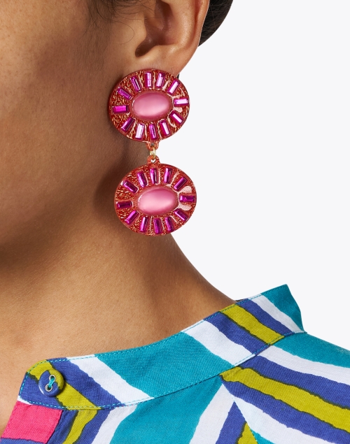 Look image - Mercedes Salazar - Pink Drop Clip Earrings