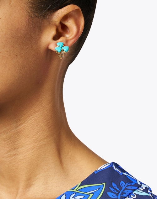Look image - Atelier Mon - Turquoise Cluster Stud Clip Earrings