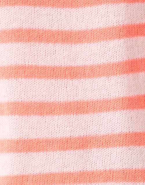 Fabric image - White + Warren - Pink and Orange Stripe Cashmere Sweater