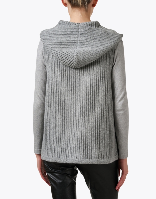 Back image - Fabiana Filippi - Roccia Grey Sleeveless Hoodie Sweater