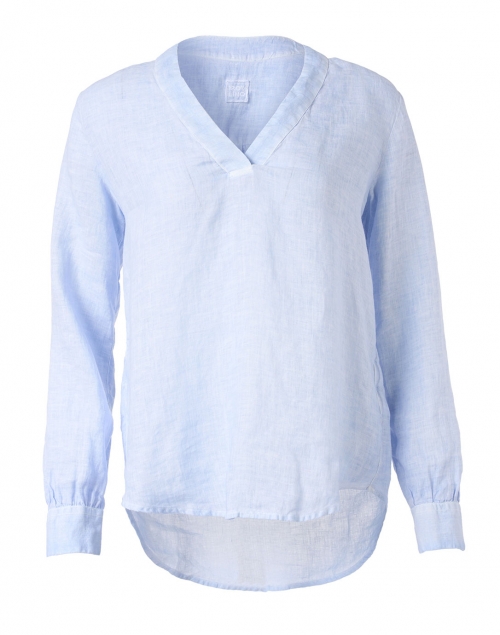 120% Lino Sky Blue Soft Fade Linen Shirt