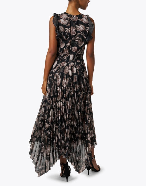 Back image - Jason Wu Collection - Black Printed Pleat Dress