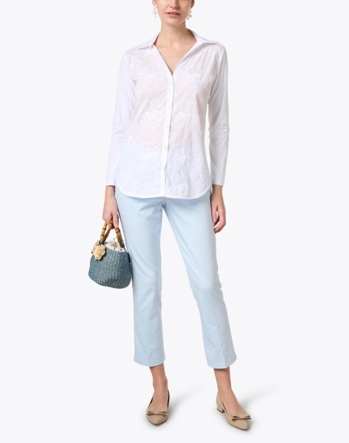 Look image - WHY CI - White Embroidered Cotton Blouse