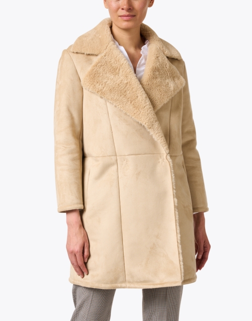 Front image - Cinzia Rocca Icons - Camel Faux Shearling Coat