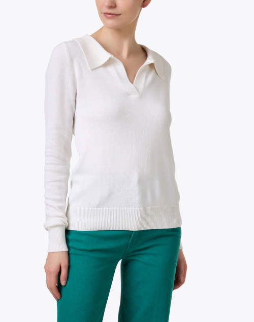 Front image - Burgess - White Polo Sweater