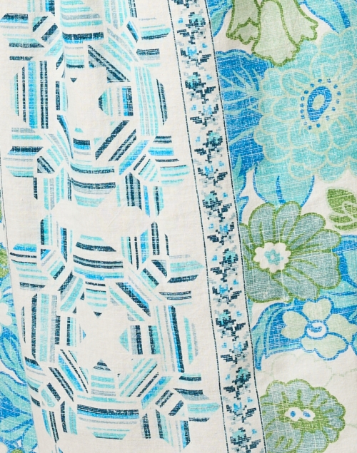 Fabric image - D'Ascoli - Sunny Blue Multi Print Cotton Dress