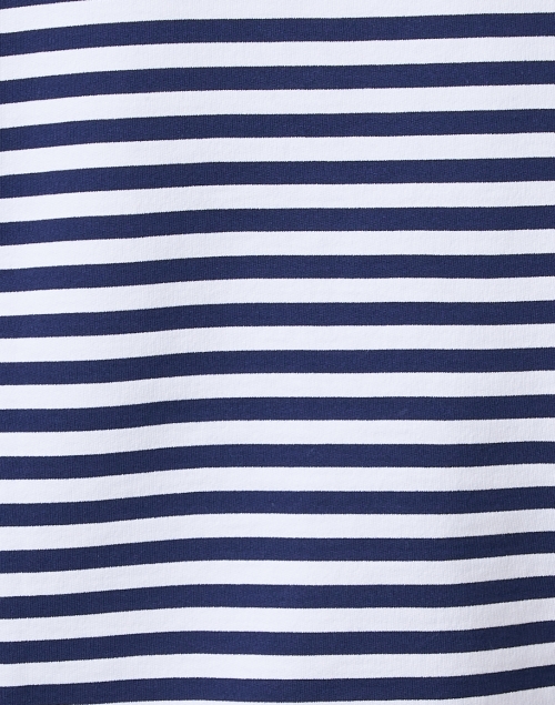 Fabric image - Sail to Sable - Navy and White Stripe Quarter Zip Sweater