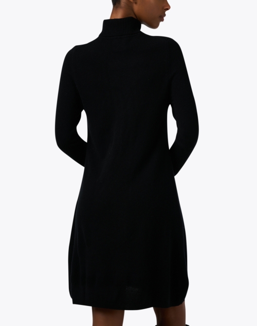 Back image - Allude - Black Wool Cashmere Turtleneck Dress