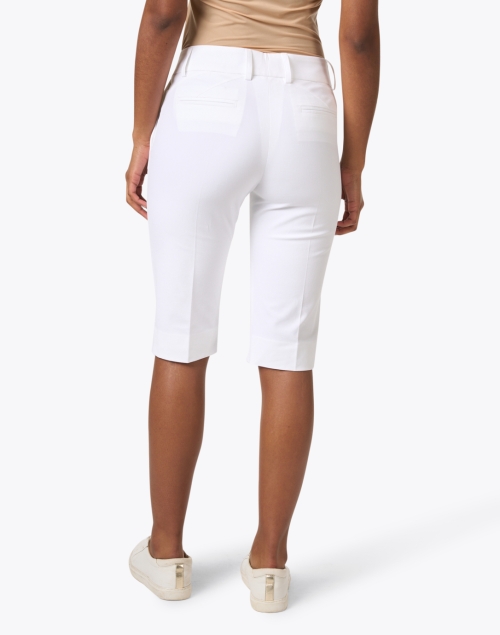 Back image - Piazza Sempione - White Stretch Cotton Gabardine Bermuda Shorts