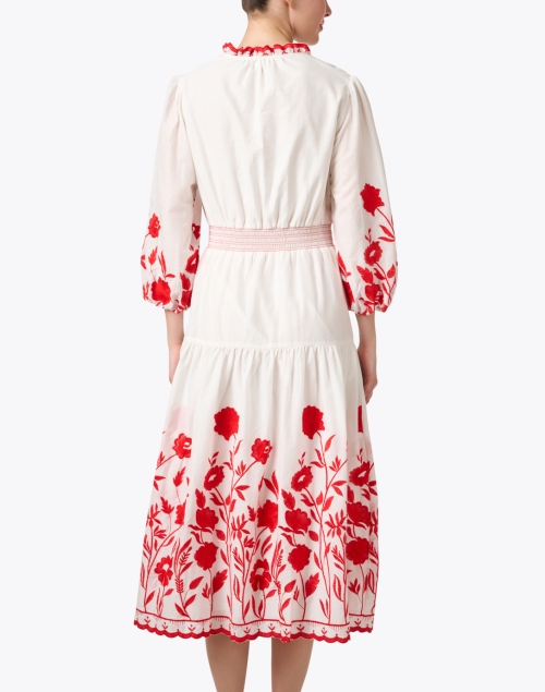 Back image - Shoshanna - Santiago White Floral Embroidered Dress