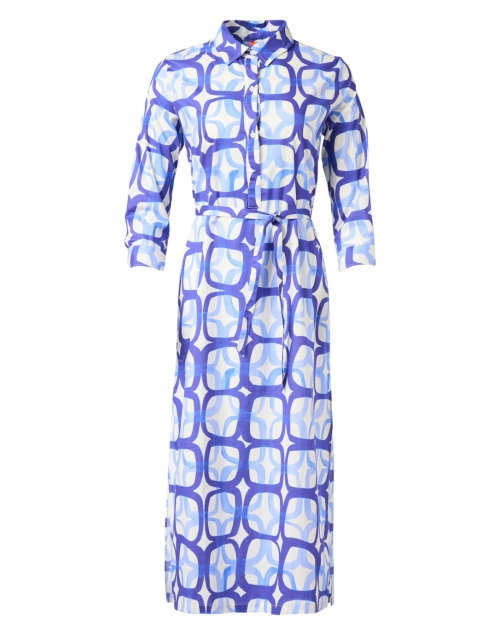 Product image - Vilagallo - Marion Blue Print Cotton Shirt Dress