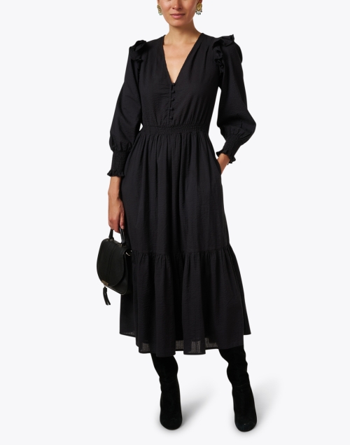 Pearl Black Seersucker Dress
