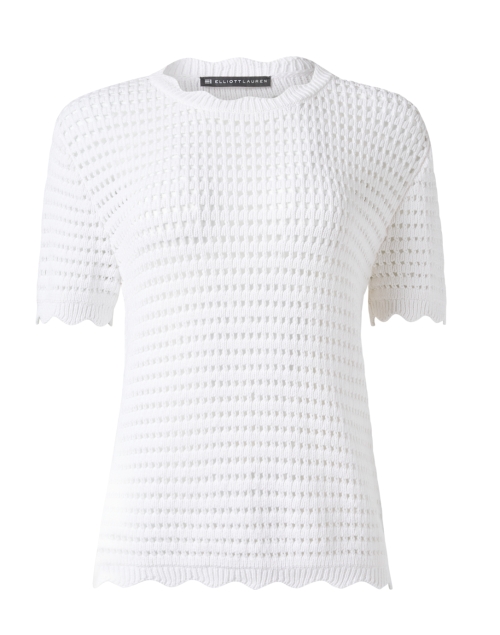 Product image - Elliott Lauren - White Pointelle Stitch Sweater