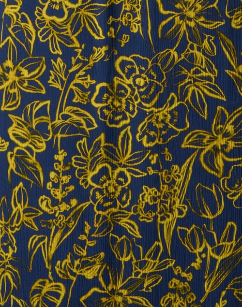 Fabric image - Jason Wu - Blue and Yellow Floral Print Peplum Shirt Dress