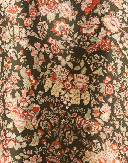 Fabric image - Momoni - Olivella Green Floral Print Silk Dress