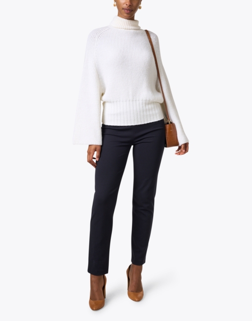 White Flare Sleeve Turtleneck Sweater