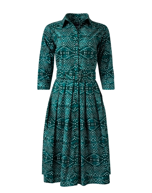Product image - Samantha Sung - Audrey Green Print Cotton Stretch Dress