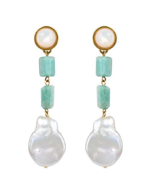 Product image - Lizzie Fortunato - Coastline Stone and Pearl Drop Earrings