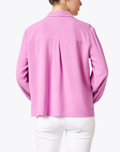 Back image - Eileen Fisher - Orchid Pink Silk Georgette Top
