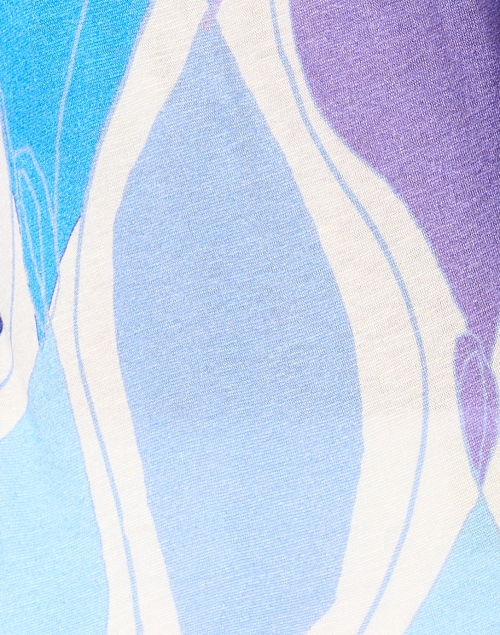 Fabric image - Pashma - Blue and Purple Print Cashmere Silk Sweater