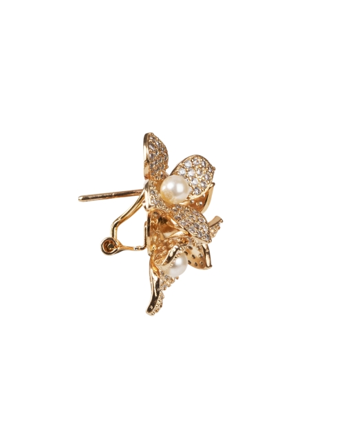 Back image - Anton Heunis - Crystal and Pearl Cluster Flower Earrings