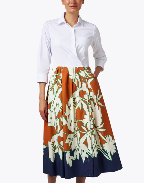 Front image - Sara Roka - Elenat Multi Print Shirt Dress