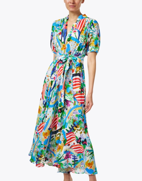 Front image - Soler - Villamarie Multi Print Linen Dress
