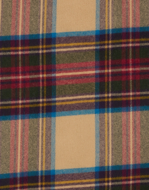 Fabric image - Johnstons of Elgin - Red, Blue and Beige Tartan Extra Fine Wool Scarf