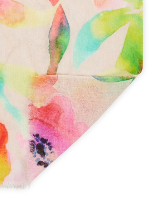Back image - Kinross - Pink Multi Print Silk Cashmere Scarf