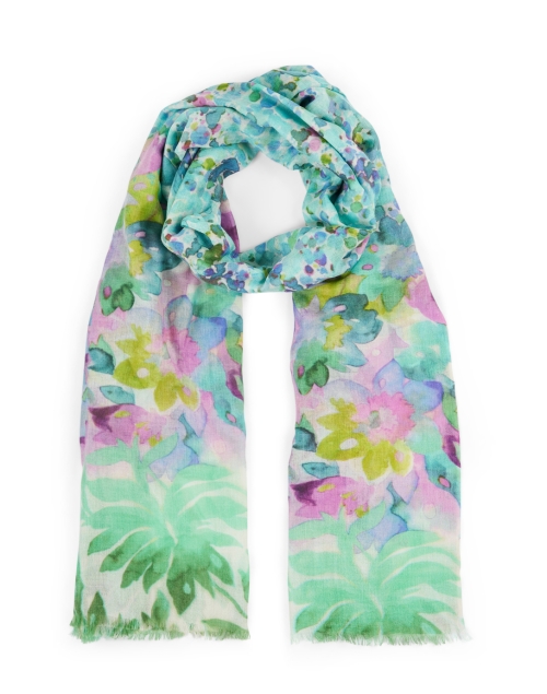 Product image - Kinross - Multi Floral Print Silk Cashmere Scarf