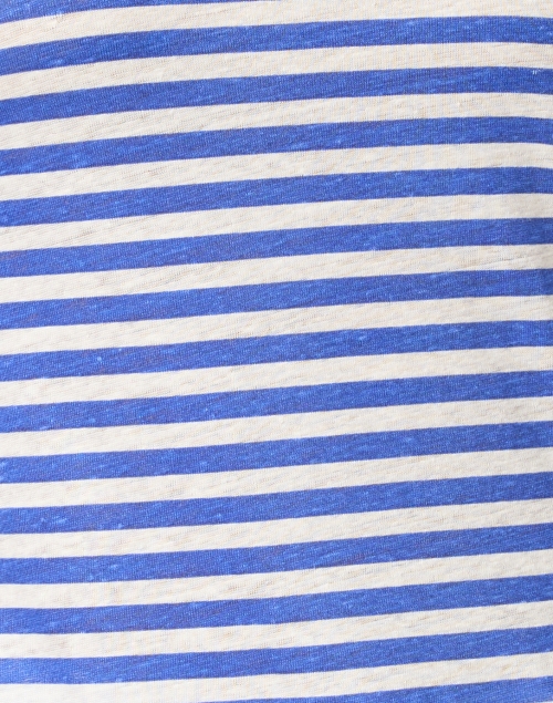 Fabric image - Majestic Filatures - Blue and White Stripe Stretch Linen Top