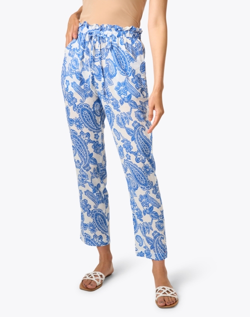 Front image - Xirena - Talin Blue Print Cotton Pant