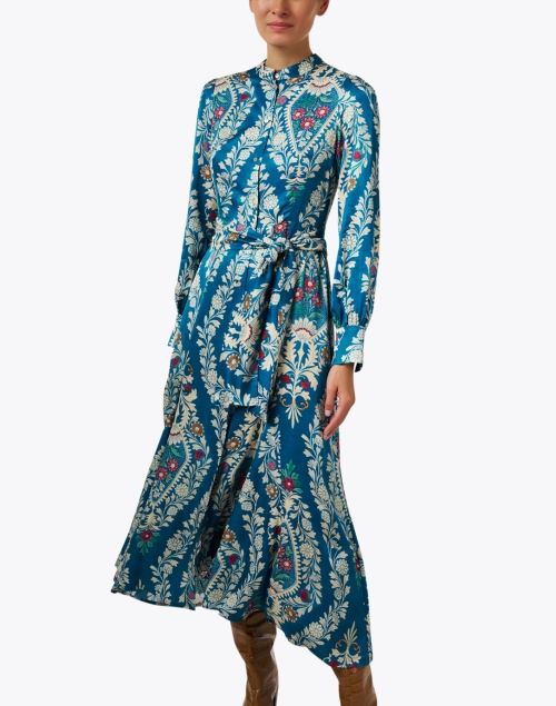 Front image - Momoni - Constant Blue Multi Floral Dress