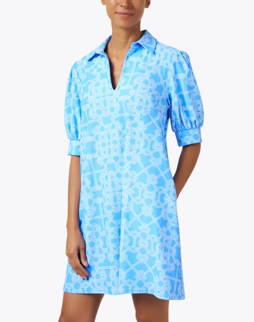 Front image - Jude Connally - Emerson Blue Knot Print Dress