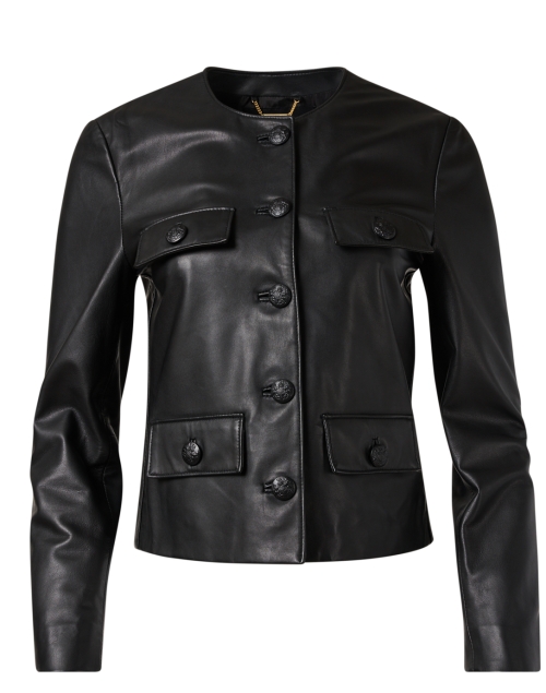 Product image - Seventy - Black Leather Button Front Jacket