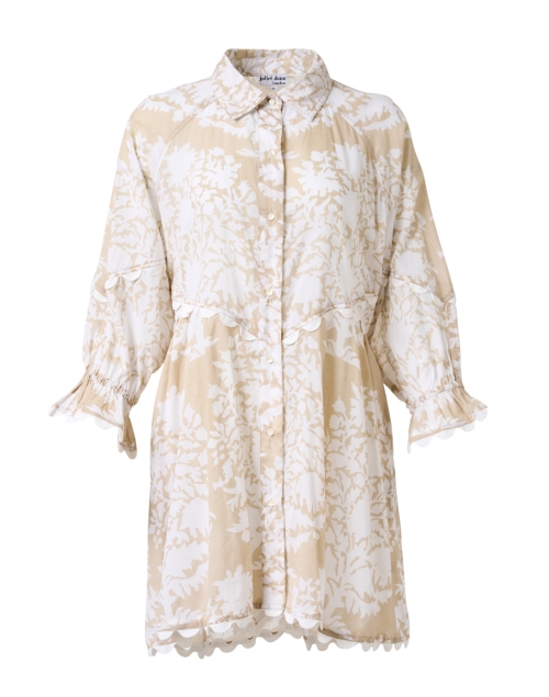 Product image - Juliet Dunn - Beige and White Print Cotton Shirt Dress