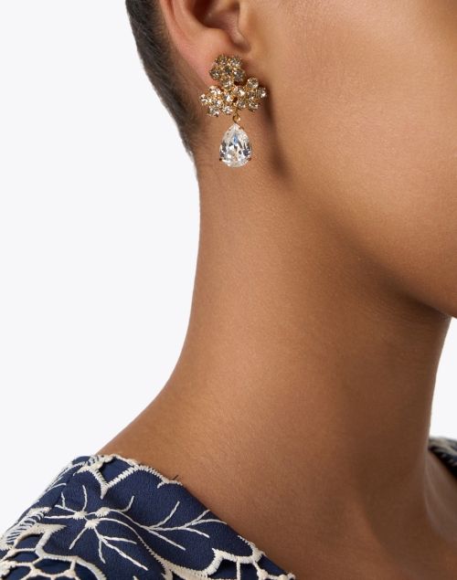 Adelie Gold Flower Drop Earrings