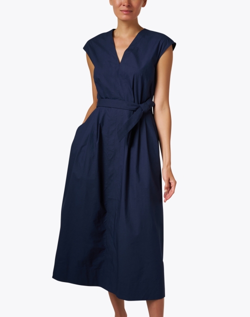 Front image - A.P.C. - Willow Navy Cotton Dress