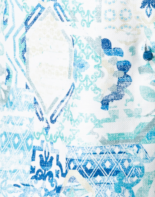 Fabric image - Connie Roberson - Rita Blue Pastice Printed Linen Jacket