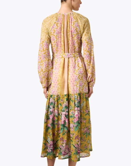 Back image - D'Ascoli - Juliette Yellow and Pink Floral Dress