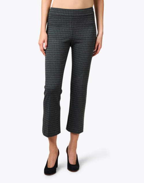 Front image - Avenue Montaigne - Leo Green Check Stretch Pull On Pant