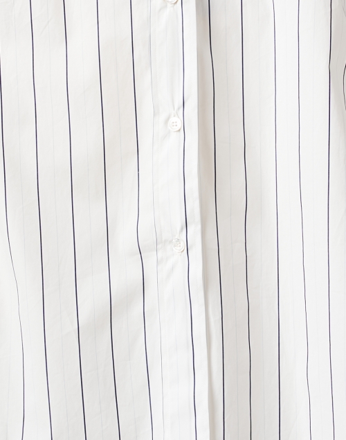Fabric image - Weekend Max Mara - Corolla White Striped Silk Panel Blouse 