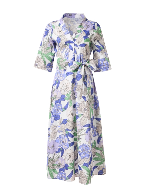 Product image - WHY CI - Iris White and Purple Floral Cotton Dress