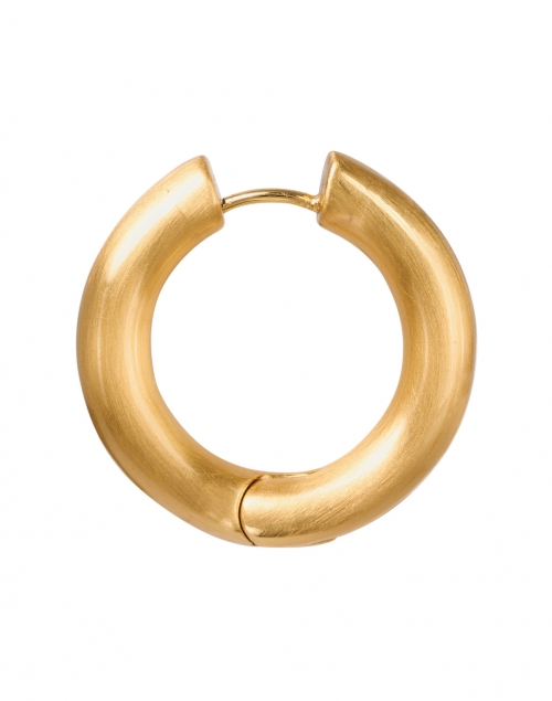 Back image - Nest - Brushed Gold Huggie Hoop Earrings