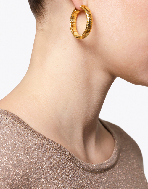 Look image - Gas Bijoux - Milo Gold Hoop Earrings