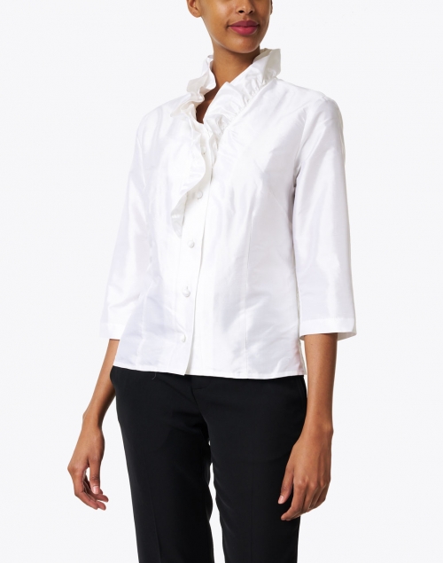 Front image - Connie Roberson - Celine White Silk Shirt