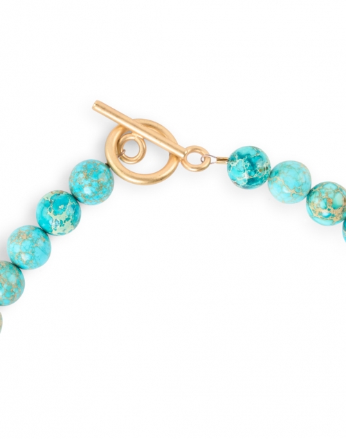Deborah Grivas - Turquoise and Gold Nugget Beaded Necklace