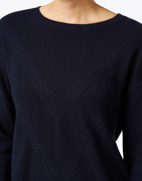 Extra_1 image - Repeat Cashmere - Navy Chevron Cashmere Sweater