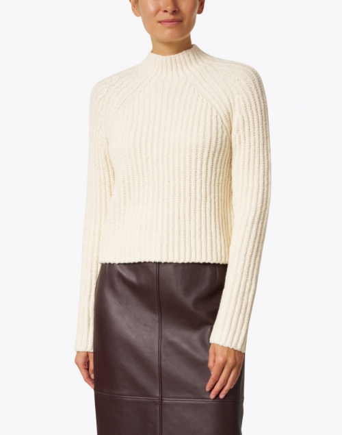 Vince - White Ribbed Cotton Sweater
